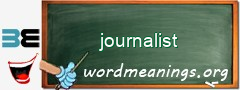 WordMeaning blackboard for journalist